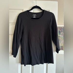 Women’s cotton 3/4 sleeve black top